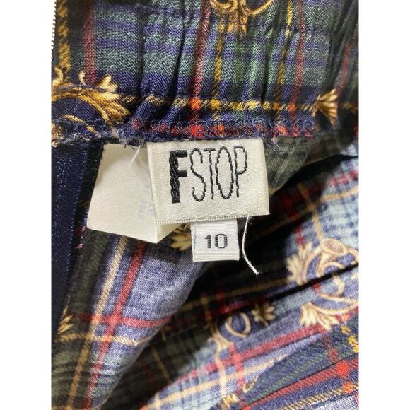 VTG 90s Gaucho Pants Womens Size 10 Plaid Wide Leg Elastic Waist USA Preppy - Picture 12 of 13